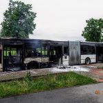 Provoz z Rožnova do centra Českých Budějovic zkomplikoval ráno požár autobusu
