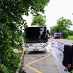 Provoz z Rožnova do centra Českých Budějovic zkomplikoval ráno požár autobusu
