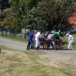 Hasiči v Nemějicích předvedli staré ruční stříkačky