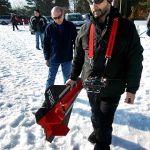 Modelářům sníh nevadí. Létáním na lyžích se v Táboře bavili celý den