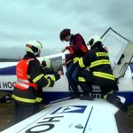 K havárii letadla v Táboře jeli hasiči, policisté i záchranáři. Šlo naštěstí jen o cvičení