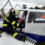 K havárii letadla v Táboře jeli hasiči, policisté i záchranáři. Šlo naštěstí jen o cvičení