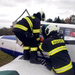 K havárii letadla v Táboře jeli hasiči, policisté i záchranáři. Šlo naštěstí jen o cvičení