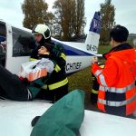 K havárii letadla v Táboře jeli hasiči, policisté i záchranáři. Šlo naštěstí jen o cvičení