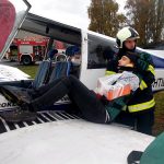 K havárii letadla v Táboře jeli hasiči, policisté i záchranáři. Šlo naštěstí jen o cvičení