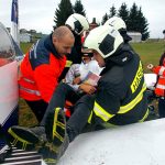 K havárii letadla v Táboře jeli hasiči, policisté i záchranáři. Šlo naštěstí jen o cvičení