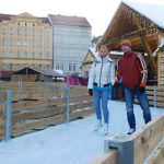 Na budějovickém náměstí se bruslí kolem kašny
