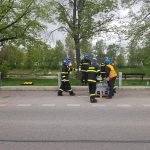 Hasiči nacvičovali montáž protipovodňové bariéry na budějovickém nábřeží