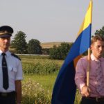 Slavnostní znovuodhalení pomníku vojenským letcům podpořila čtyřčlenná letka