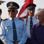 Slavnostní znovuodhalení pomníku vojenským letcům podpořila čtyřčlenná letka