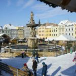 Adventní trhy v Budějovicích s kluzištěm a se zimní atmosférou
