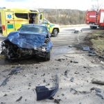 Nehoda s vyproštěním na silnici E 55 u Nažidel