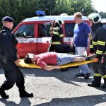 Záchranáři zasahovali u simulované nehody autobusu