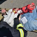 Záchranáři zasahovali u simulované nehody autobusu