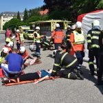 Záchranáři zasahovali u simulované nehody autobusu