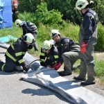 Záchranáři zasahovali u simulované nehody autobusu