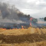 Nehořel jen kombajn u Křenovic. Požárů bylo víc