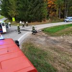 Ke střetu auta s motorkou na Táborsku vzlétl vrtulník