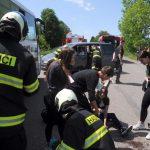 Záchranné složky zasahovaly u nehody auta s autobusem. Šlo však o cvičení