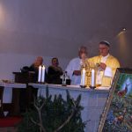 Hubertskou mši v milevské bazilice zakončil ohňostroj nad klášterem