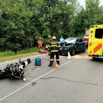 K Němčicím na Strakonicku letěl vrtulník pro motorkáře