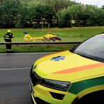 K Němčicím na Strakonicku letěl vrtulník pro motorkáře