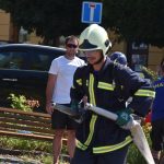 Železní hasiči v plné výstroji bojovali s nástrahami tratě i výhní na náměstí v Týně