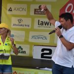 Adam Ťoupalík v první etapě silničního závodu Okolo jižních Čech na stupních vítězů