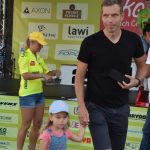 Adam Ťoupalík v první etapě silničního závodu Okolo jižních Čech na stupních vítězů