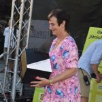 Adam Ťoupalík v první etapě silničního závodu Okolo jižních Čech na stupních vítězů