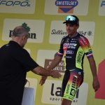 Adam Ťoupalík v první etapě silničního závodu Okolo jižních Čech na stupních vítězů