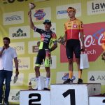 Adam Ťoupalík v první etapě silničního závodu Okolo jižních Čech na stupních vítězů