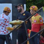 Adam Ťoupalík v první etapě silničního závodu Okolo jižních Čech na stupních vítězů