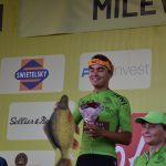 Adam Ťoupalík v první etapě silničního závodu Okolo jižních Čech na stupních vítězů