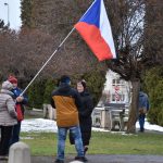 Odboráři v nemocnici protestovali s transparentem Česká republika na 1. místě