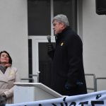 Odboráři v nemocnici protestovali s transparentem Česká republika na 1. místě