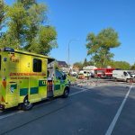 Při páteční nehodě u Milevska svědci uhasili požár v motoru vozidla