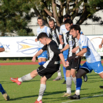 Fotbalisté Milevska završili postupovou sezonu poklidnou výhrou a šlo se slavit do kašny