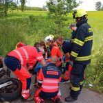 Na Písecku se stala vážná nehoda, těžce zraněného motorkáře transportoval do nemocnice vrtulník