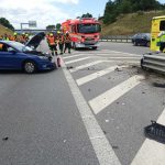 U Nové Vsi u Chýnova vyletělo auto ze silnice, u sjezdu z dálnice havarovala řidička