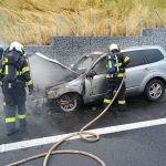 Čtvrtek ve znamení hořících aut na dálnicích. Jedno skončilo v plamenech na D3, druhé na D4