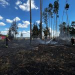 U Ratají na Táborsku hořela louka, oheň se šířil k nedalekému lesu