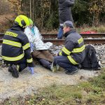 Požár a srážka drážního vozidla s německými cyklisty. U Stožce se konalo velké česko-německé cvičení