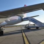 VIDEO: Na českobudějovickém letišti přistál letoun nového dopravního partnera