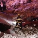 Řidička na Jindřichohradecku nezvládla jízdu na namrzlé silnici a havarovala