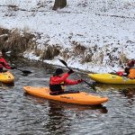 Vánoční splouvání Lužnice bylo po letech pohádkově zimní