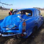 Jízda legendární Tatry 603 skončila nehodou u Kunžaku