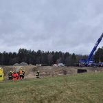 Na staveništi D3 u Kaplice spadl dělník do jímky. Ze zhruba čtyřmetrové hloubky ho vytahoval jeřáb