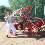 Staré hasičské stříkačky ovládly fotbalové hřiště ve Slabčicích