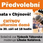 VOLBY ZA DVEŘMI. Veřejná předvolební jízda na Táborsku. Chýnov – Tábor – Sezimovo Ústí